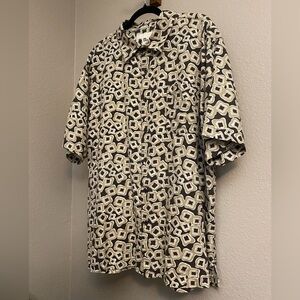 Vintage Silk Retro Geometric Shirt